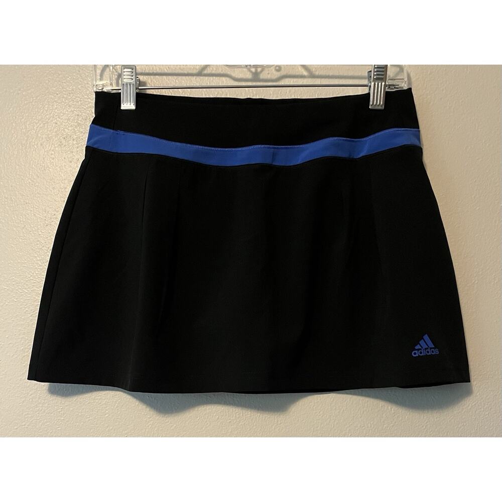 ADIDAS Tennis Golf Skort Womens Size Small Black Blue Lined ClimaLite Skirt